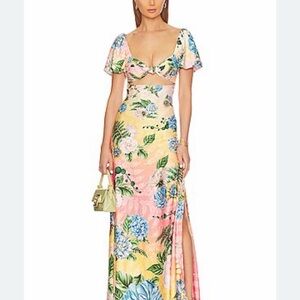 Agua Bendita clare Floral Maxi Dress - Pink, Blue, Green